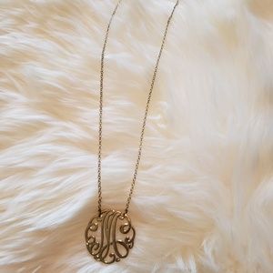 Gold initial M necklace